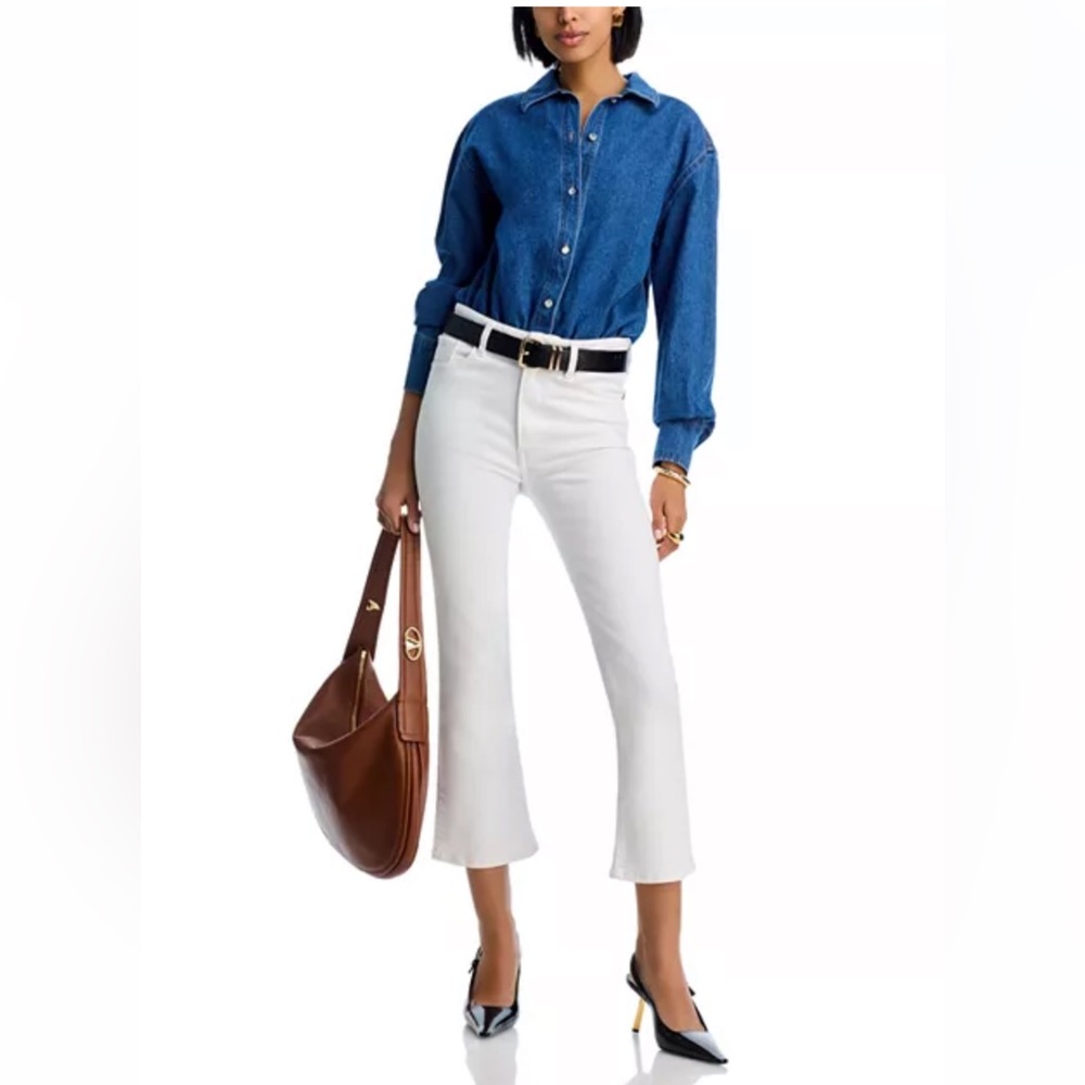 Frame Denim Le Crop Mini Boot • white